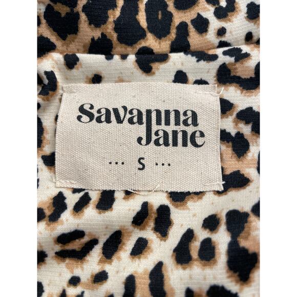Savannah Jane Leopard Floral knit roll tab sleeve blazer S - Picture 3 of 9